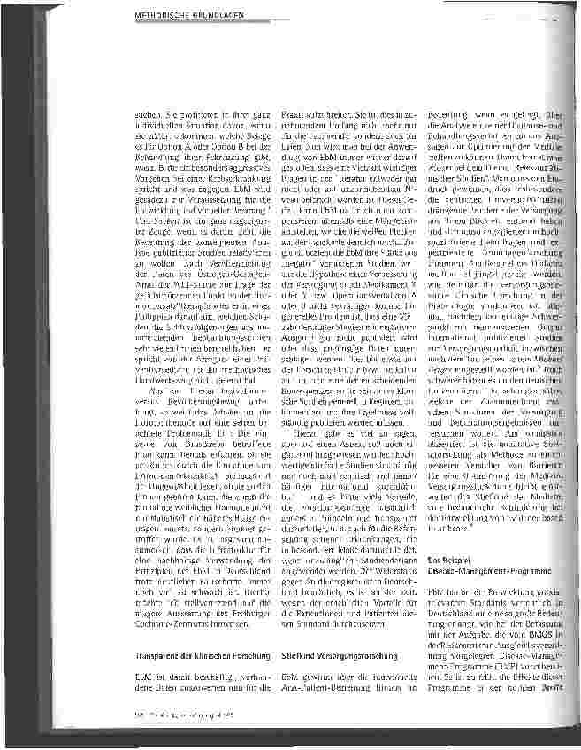 Vorschauseite 2: Was leistet die evidenzbasierte Medizin zur Versorgungssituation in Deutschland?