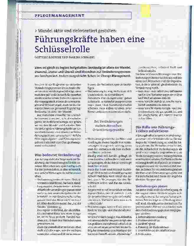 Vorschauseite 1: Wandel aktiv und zielorientiert gestalten:Führungskräfte haben eine Schlüsselrolle