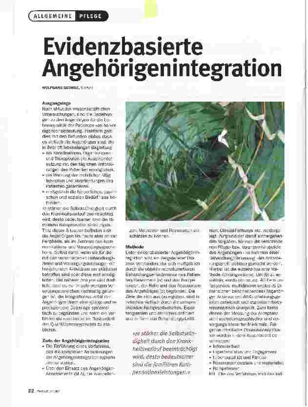 Vorschauseite 1: Evidenzbasierte Angehörigenintegration