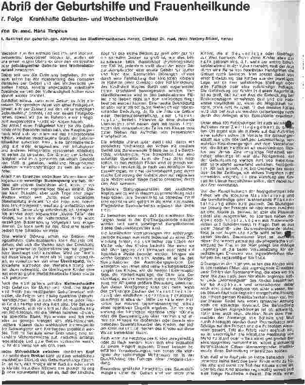 Vorschauseite 1: Abriß der Geburtshilfe und Frauenheilkunde 7. Folge: Krankhafte Geburtenund Wochenbettverläufe