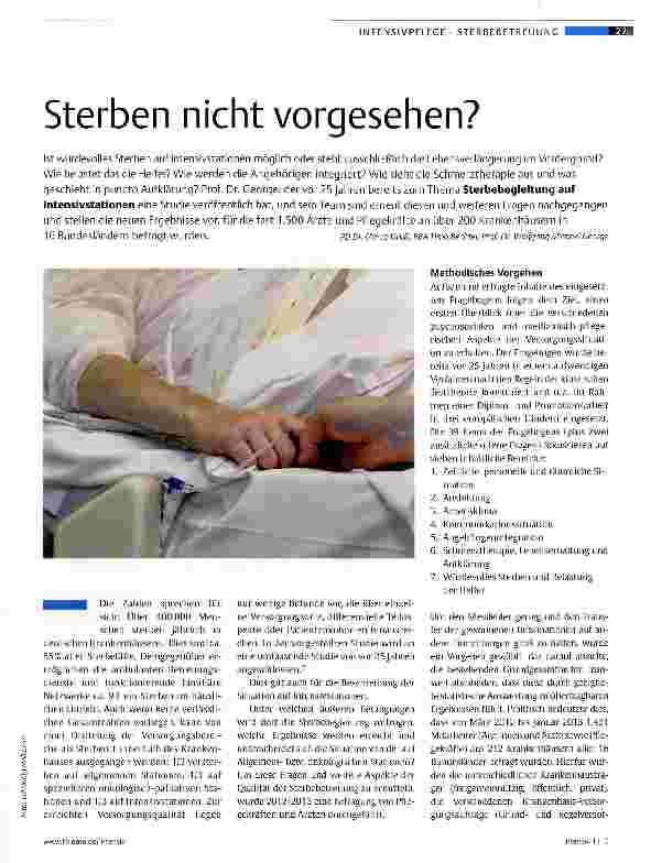 Vorschauseite 1: Sterben nicht vorgesehen?