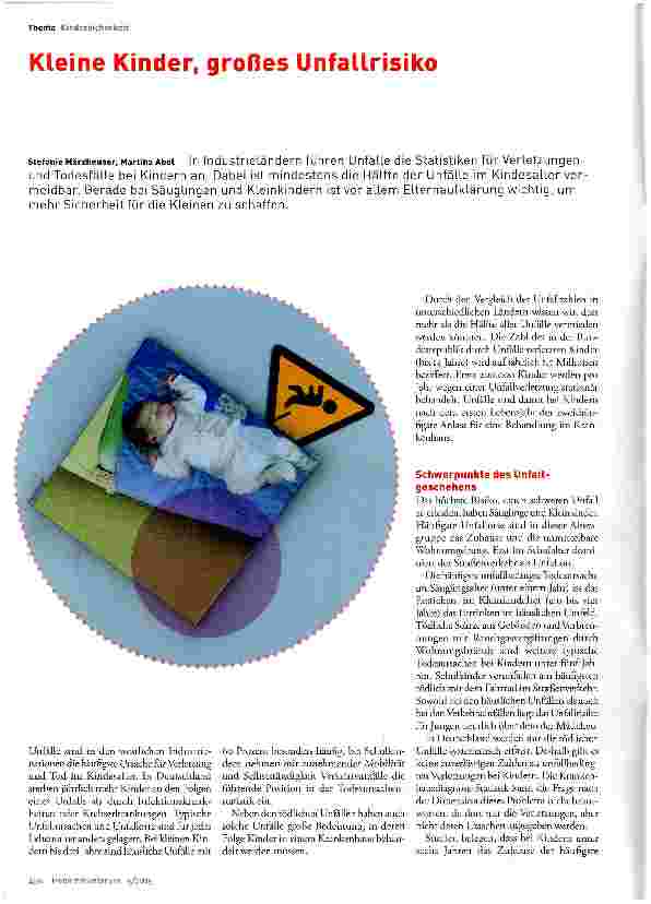 Vorschauseite 1: Kleine Kinder, großes Unfallrisiko