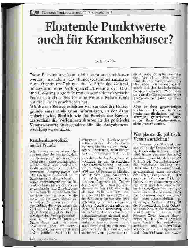 Vorschauseite 1: Floatende Punktwerte auch für Krankenhäuser?