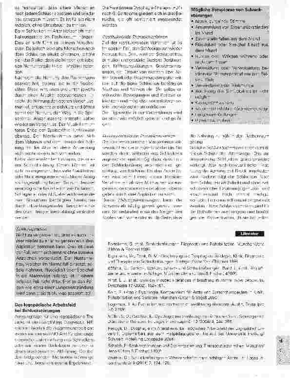 Vorschauseite 2: Aus dem Blickwinkel der Logopädie. Schluckstörungen