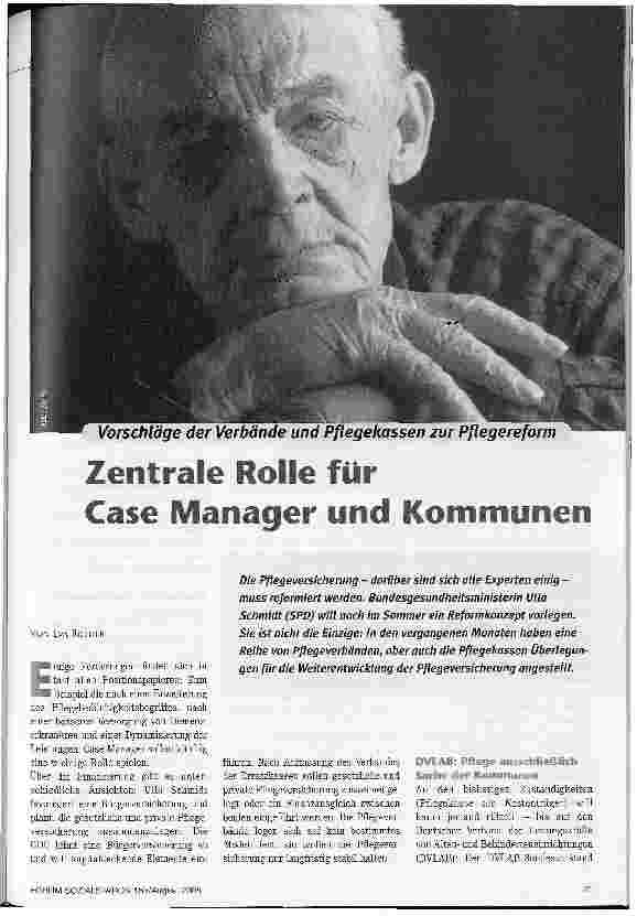 Vorschauseite 1: Zentrale Rolle für Case Manager und Kommunen