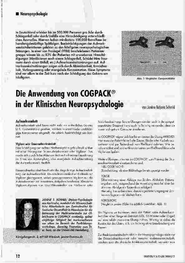 Vorschauseite 1: Die Anwendung von COGPACK® in der Klinischen Neuropsychologie