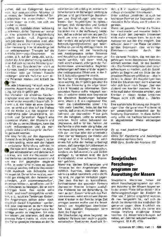 Vorschauseite 2: Umgang mit depressiven Kranken und ihren Angehörigen