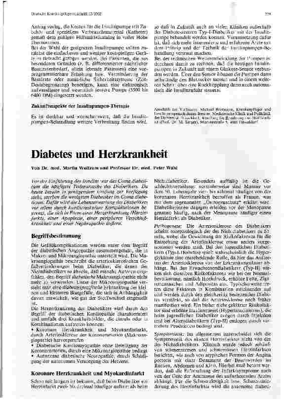 Vorschauseite 1: Diabetes und Herzkrankheit
