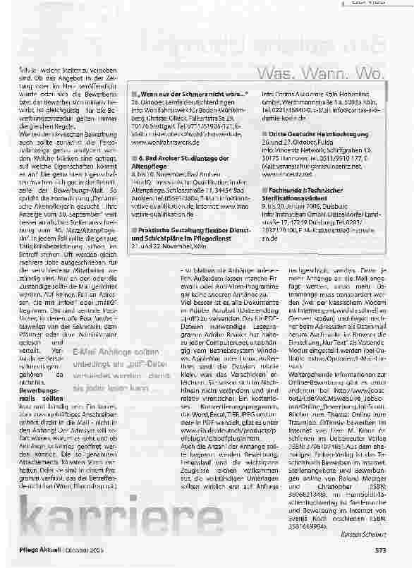 Vorschauseite 2: elektronische Bewerbung per E-Mail verschicken