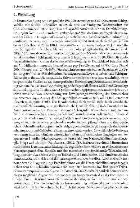 Vorschauseite 2: Kooperation von Pflege und Neuro-rehabilitationspädagogik in der Rehabilitation nach einem Schlaganfail