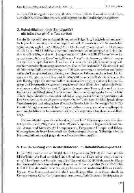Vorschauseite 3: Kooperation von Pflege und Neuro-rehabilitationspädagogik in der Rehabilitation nach einem Schlaganfail
