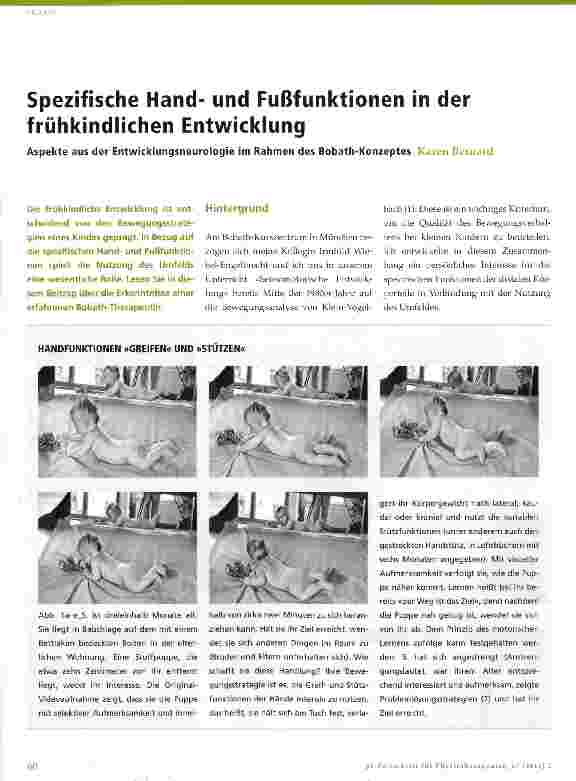 Vorschauseite 1: Spezifische Handund Fußfunktionen in der frühkindlichen Entwicklung