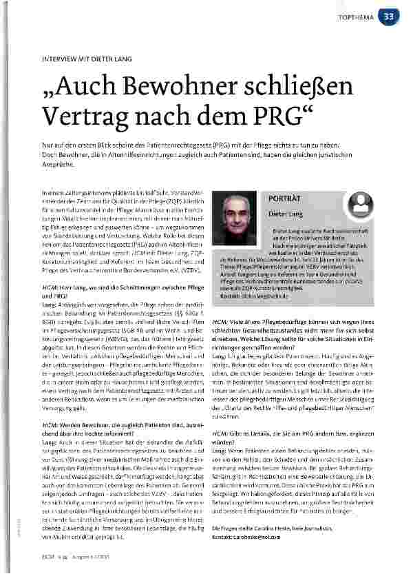 Vorschauseite 1: Auch Bewohner schließen Vertrag nach dem PRG
