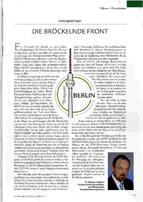 Vorschauseite 1: DIE BRÖCKELNDE FRONT