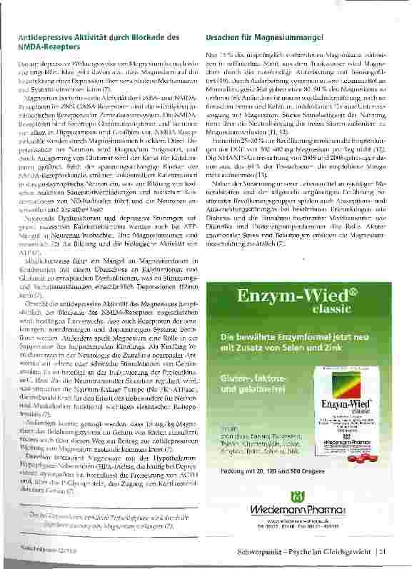 Vorschauseite 2: Magnesium Global Player in der Pathophysiologie von Depressionen?