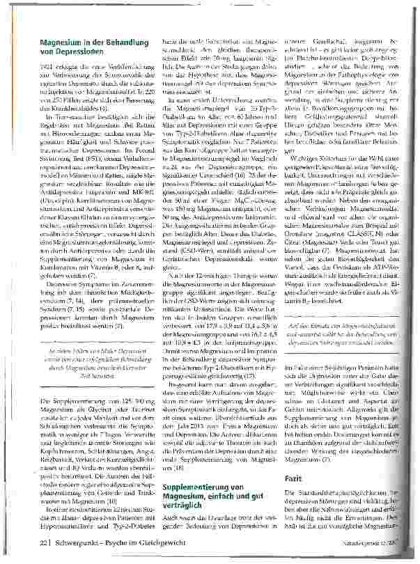 Vorschauseite 3: Magnesium Global Player in der Pathophysiologie von Depressionen?