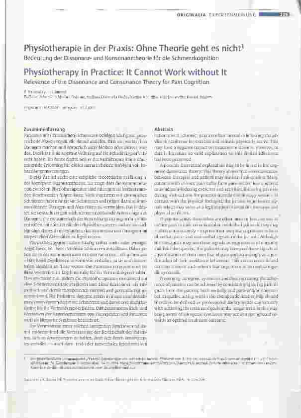 Vorschauseite 1: Physiotherapie in der Praxis: Ohne Theorie geht es nicht