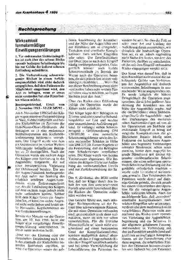 Vorschauseite 1: Wirksamkeit formularmäßiger Einwilligungserklärungen