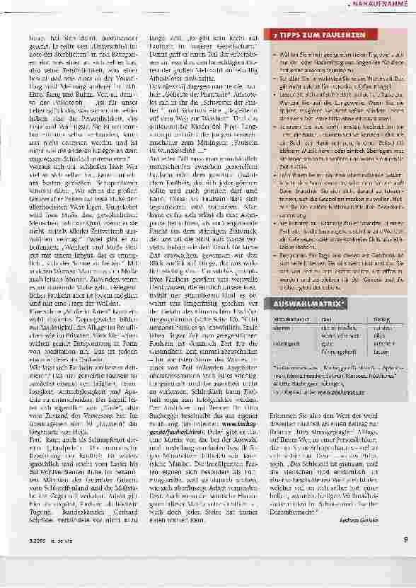 Vorschauseite 2: Ein Termin mit sich selbst