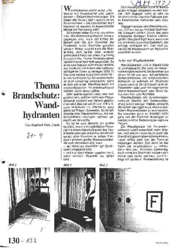 Vorschauseite 1: Thema Brandschutz: Wandhydranten