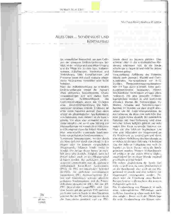 Vorschauseite 1: ALLES ÜBER. .. SONDENKOST UNDKOSTAUFBAU