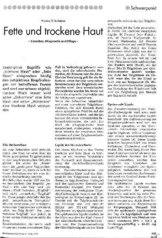 Vorschauseite 1: Fette und trockene Haut Ursachen, Diagnostik und Pflege