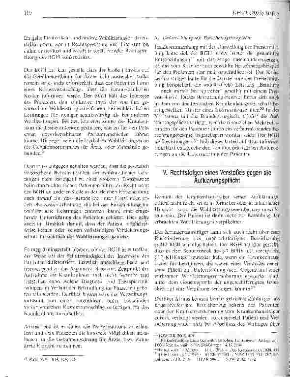 Vorschauseite 5: Unwirksame Wahlleistungsvereinbarungen bei Verstoß gegen Informationspflichten