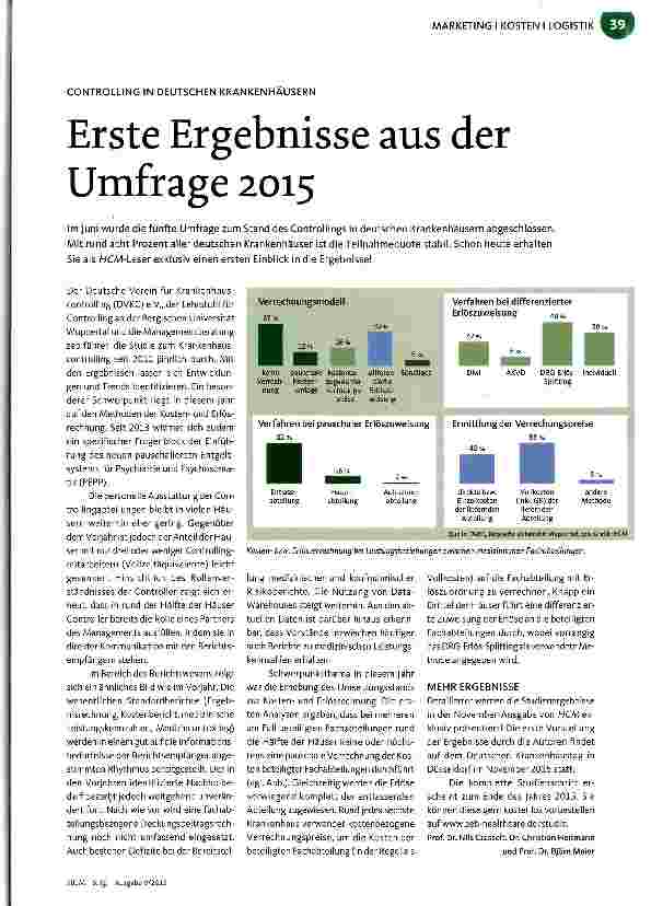 Vorschauseite 1: Erste Ergebnisse aus der Umfrage 2015