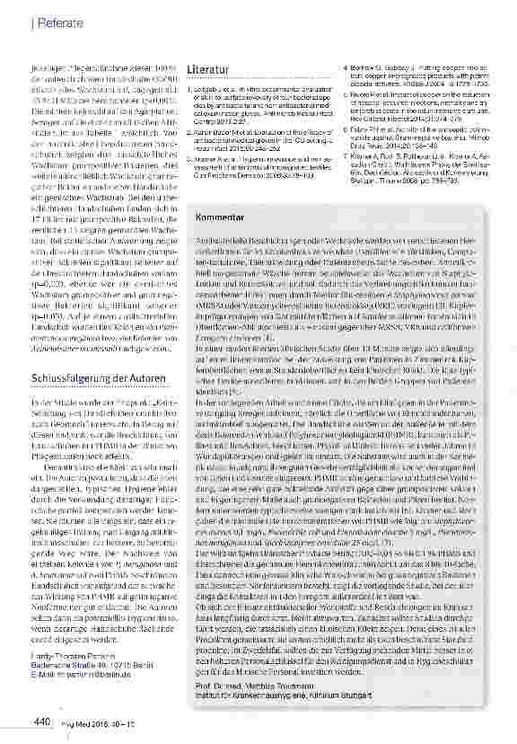 Vorschauseite 2: Bewertung der Wirksamkeit von antimikrobiellen Einmalhandschuhen auf Intensivstationen