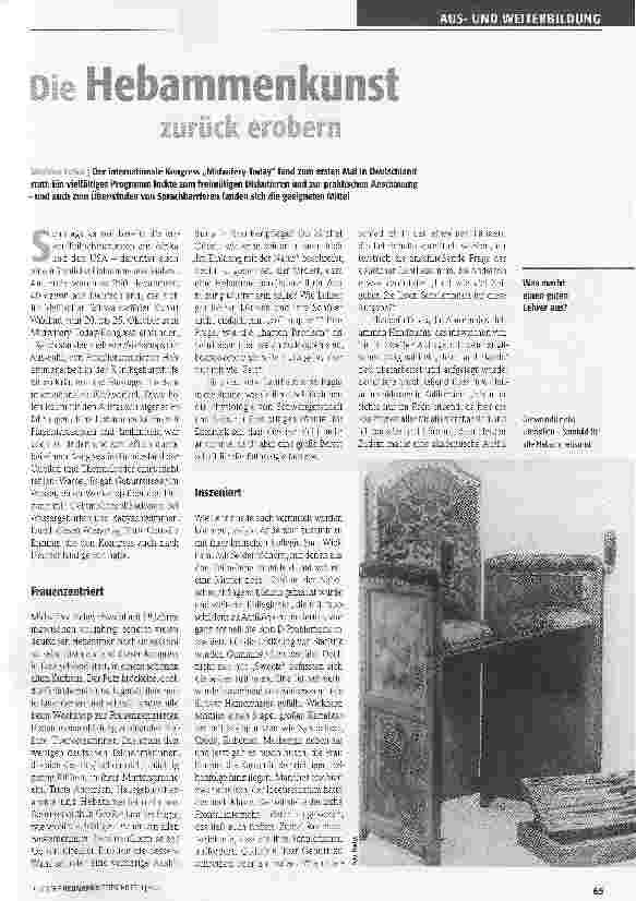 Vorschauseite 1: Die Hebammenkunst zurück erobern