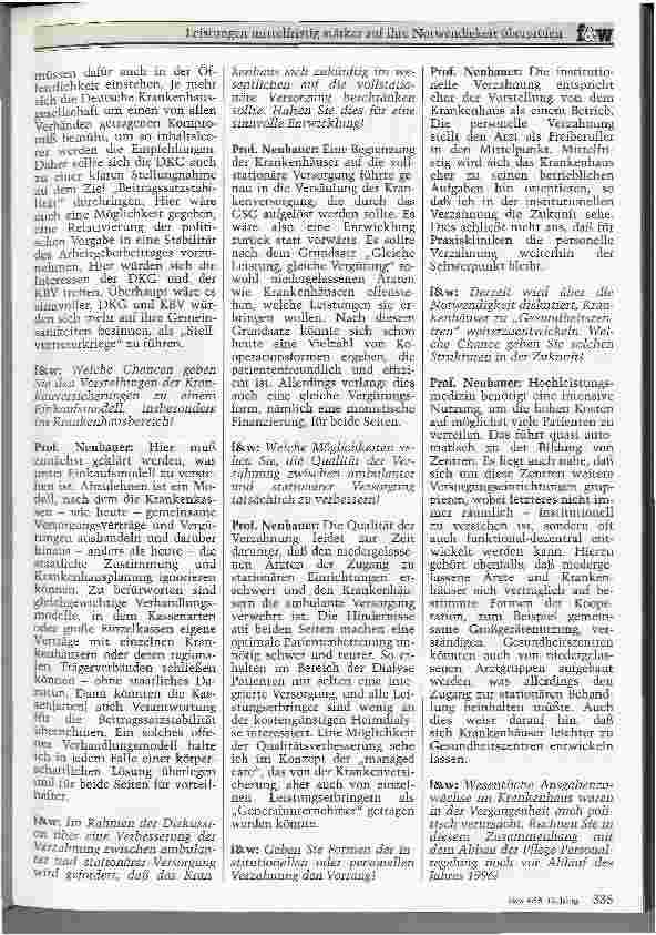 Vorschauseite 2: Leistungen mittelfristig stärker auf ihre Notwendigkeit überprüfen Interview zum Sachverständigengutachten für die Konzertierte Aktion im Gesundheitswesen mit Professor Dr. Günter…