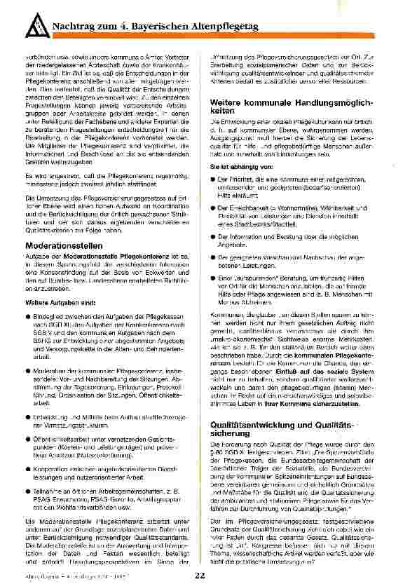 Vorschauseite 4: Qualitätssicherung aus kommunaler Sicht Die Pflegekonferenz