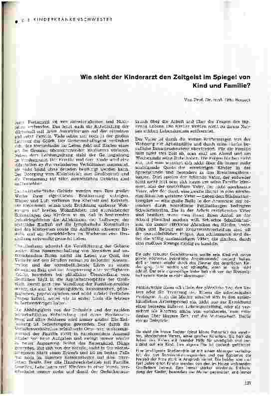 Vorschauseite 1: Wie sieht der Kinderarzt den Zeitgeist im Spiegel von Kind und Familie?