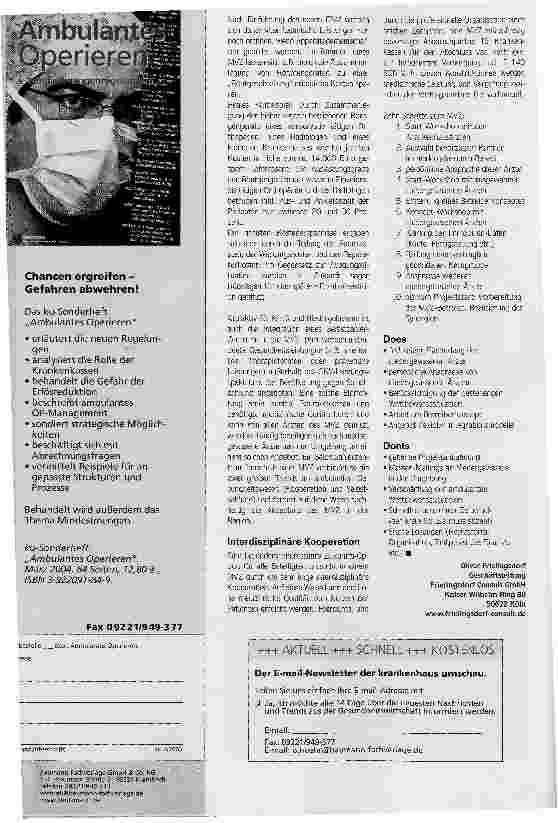 Vorschauseite 3: Vorsichtige Annäherung. Sektor übergreifende Verzahnung fordert Sektor übergreifendes Denken