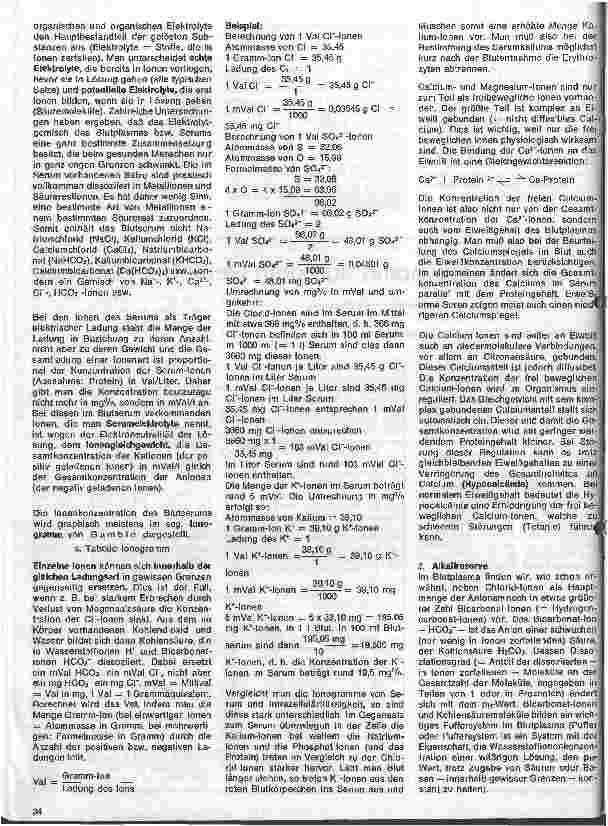 Vorschauseite 2: Ausgewählte Kapitel aus dem Gebiet der Chemie 6. Folge: (Schluß) Serumelektrolyte - Alkalireserve