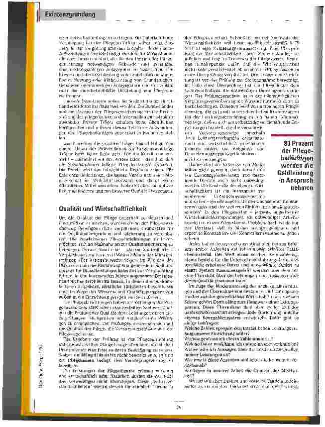 Vorschauseite 5: Jetzt geht`s los !? Existenzgründung und -sicherung im Zeichen der Pflegeversicherung Existenzgründung
