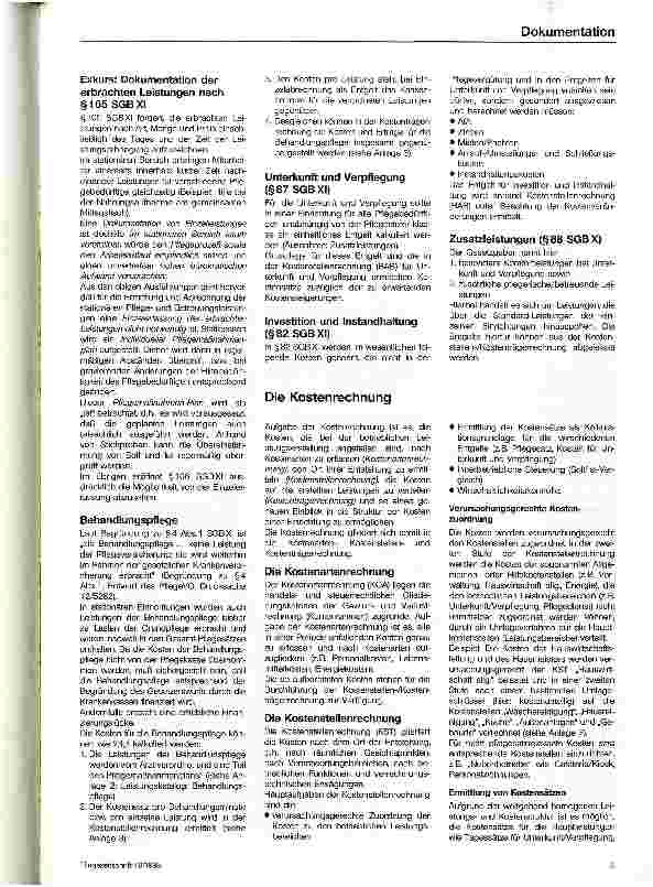 Vorschauseite 4: Die Ermittlung leistungsgerechter Pflegesätze (Entgelte) nach  93 BSHG n. V. und  84 ff. SGB XI auf der Basis des individuellen Pflegeund Betreuungsaufwandes und der Einrichtung…