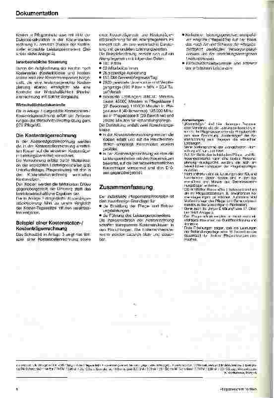 Vorschauseite 5: Die Ermittlung leistungsgerechter Pflegesätze (Entgelte) nach  93 BSHG n. V. und  84 ff. SGB XI auf der Basis des individuellen Pflegeund Betreuungsaufwandes und der Einrichtung…