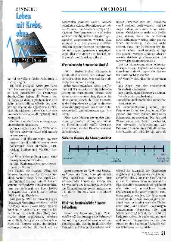 Vorschauseite 2: Warum lassen Sie mich leiden? Kampagne Leben mit Krebs ohne Schmerz