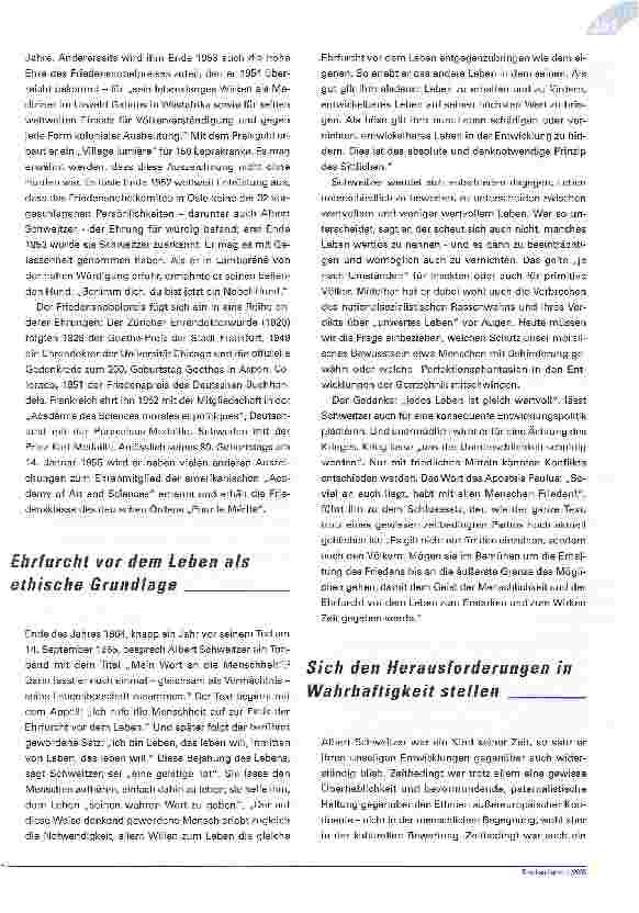 Vorschauseite 5: Albert SchweitzerAntwortversuche auf die Herausforderungen unserer Zeit