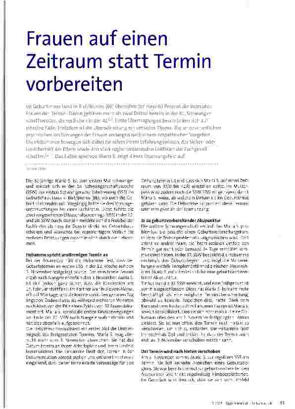 Vorschauseite 1: Frauen auf einen Zeitraum statt Termin vorbereiten