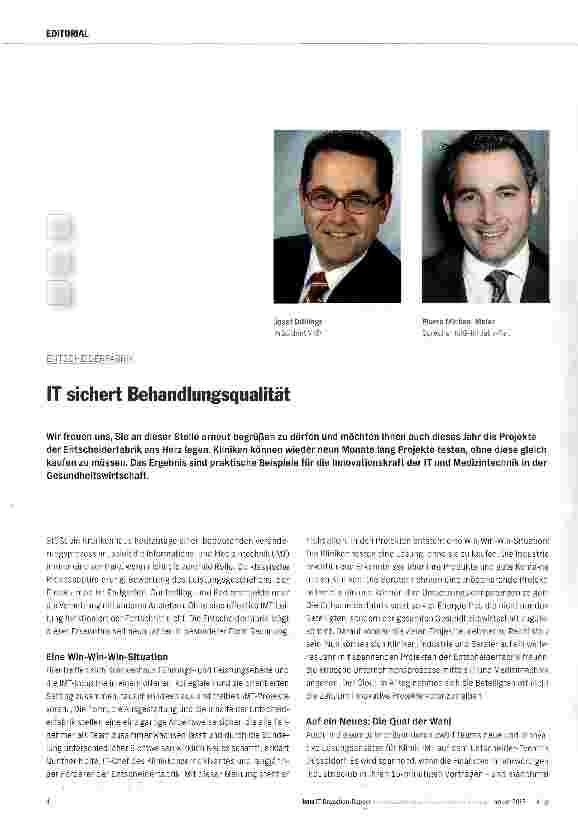 Vorschauseite 1: IT sichert Behandlungsqualität
