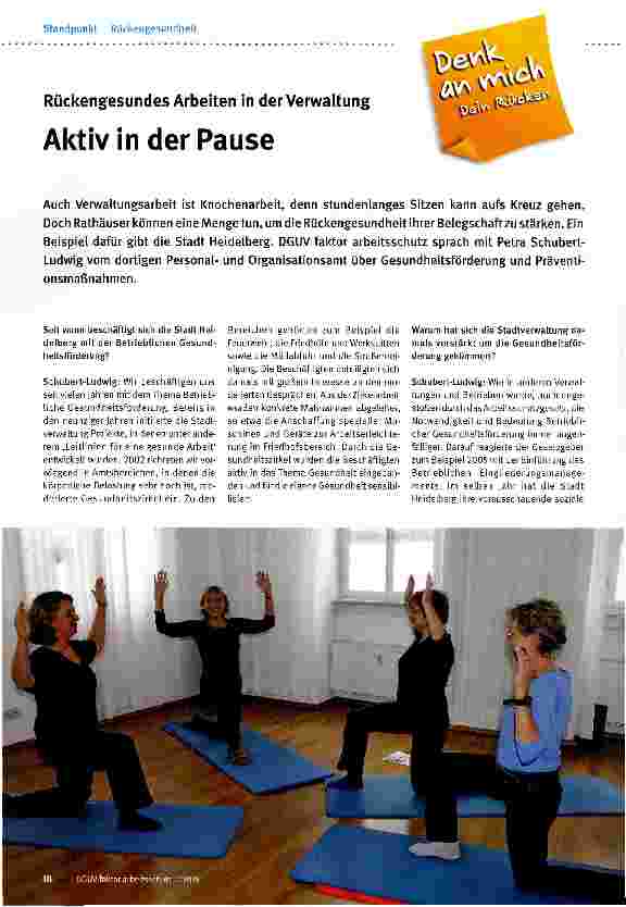 Vorschauseite 1: Aktiv in der Pause