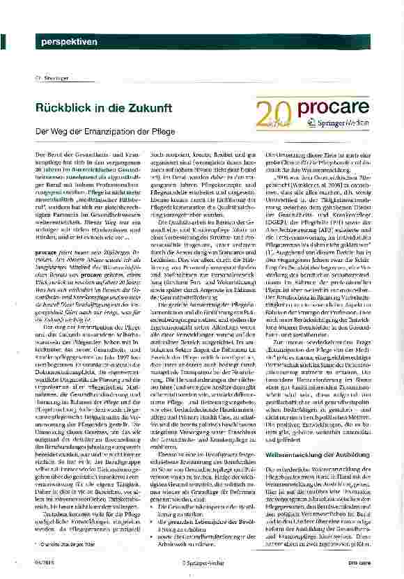 Vorschauseite 1: Rückblick in die Zukunft