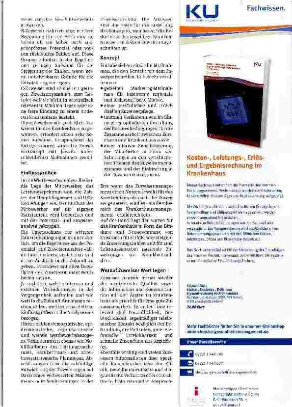 Vorschauseite 3: Weg mit dem Gießkannenprinzip Werkzeuge für ein erfolgreiches Zuweisermanagement