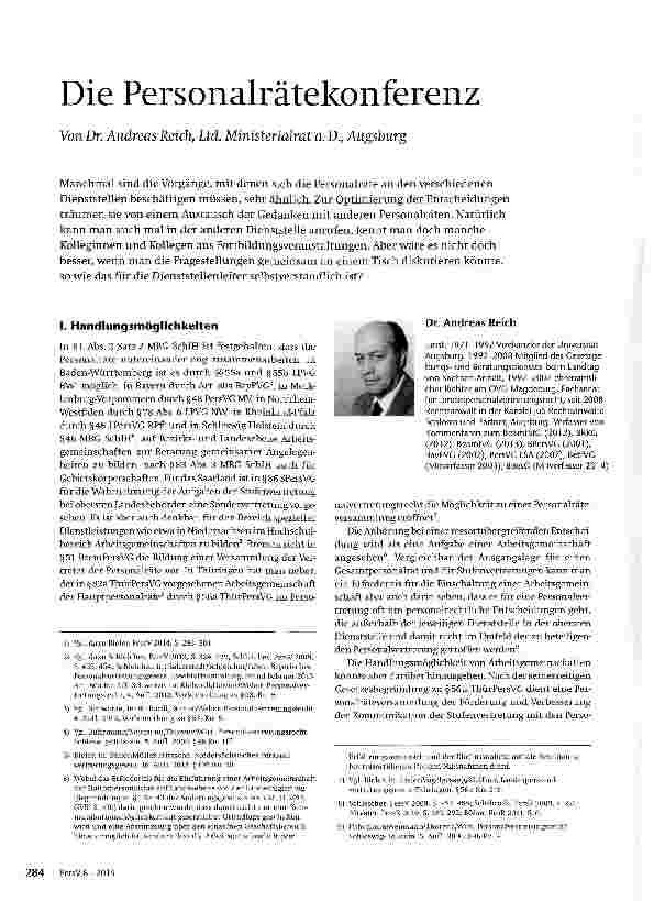 Vorschauseite 1: Die Personalrätekonferenz