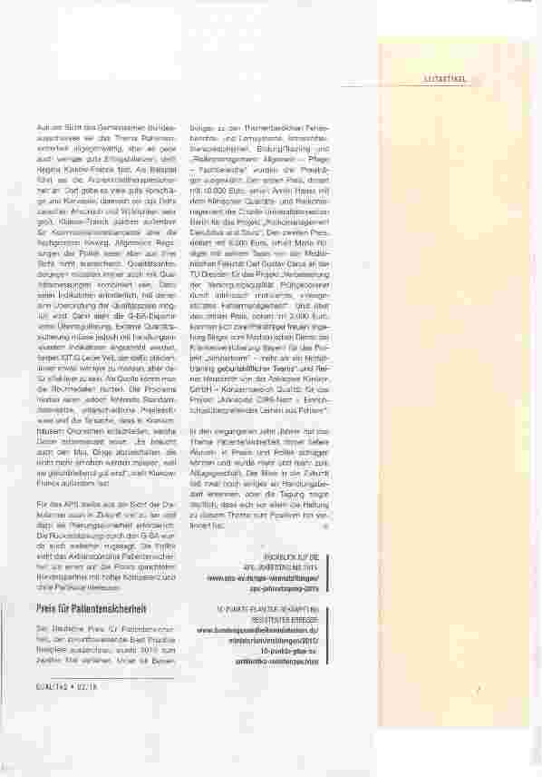 Vorschauseite 4: Patientensicherheit die Zukunft im Bück