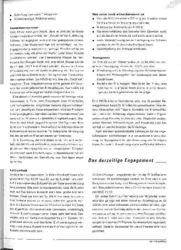 Vorschauseite 6: Umfrage zur Integrierten VersorgungZusammenfassung und Auswertung der Rückmeldungen auf die KKVD-Online-Umfrage