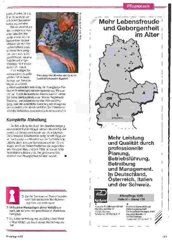 Vorschauseite 2: Hilfe bei Problemwunden Mit feuchter Wundbehandlung lassen sich rasche Heilungserfolge erzielen