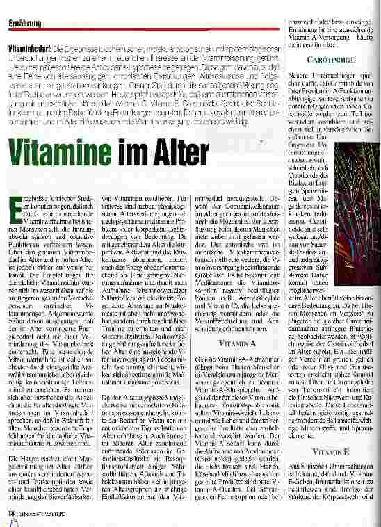 Vorschauseite 1: Vitamine im Alter